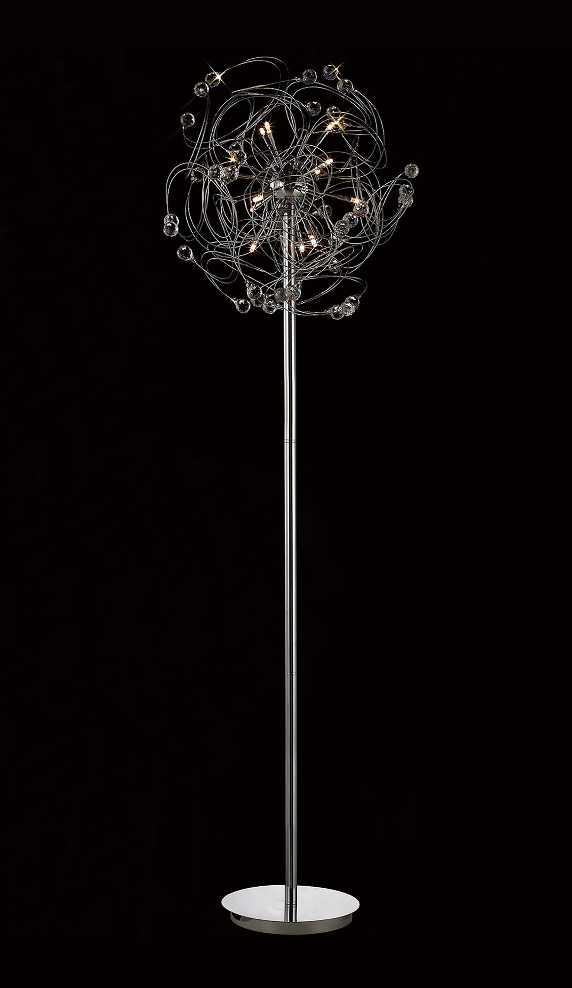 IL30175  Messe Crystal 173cm Floor Lamp 12 Light